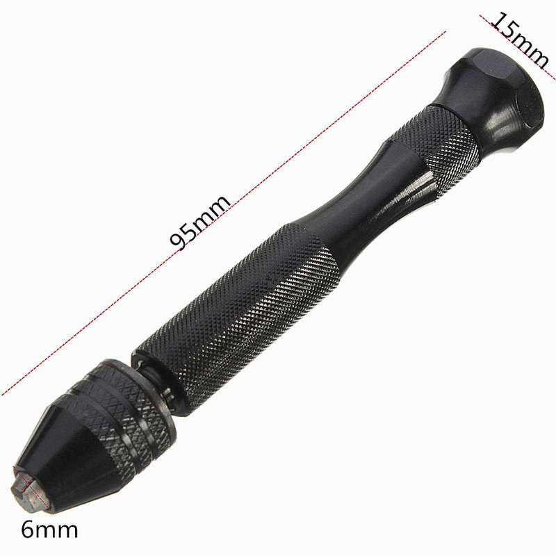Drillpro Mini Aluminum Hand Drill with Keyless Chuck and 10 Twist Drills Rotary Tool