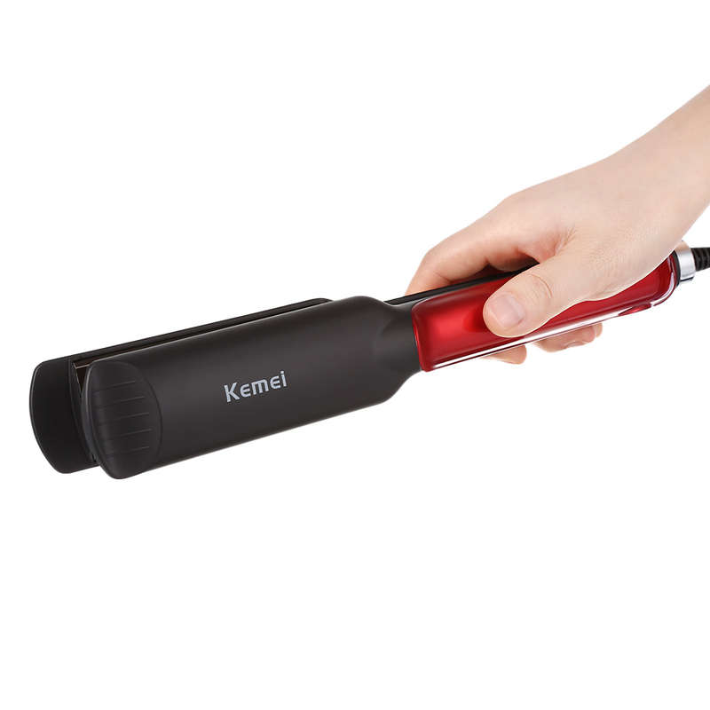 Kemei Wet Dry Ceramic Hair Straightener Electric Straightening Irons Flat Iron Hair Styling Tool Fas