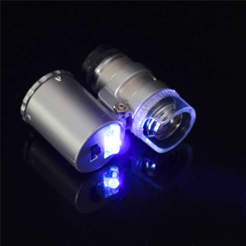 60X Magnifying Magnifier Jeweler Eye Jewelry Loupe Loop Led Light Microscop