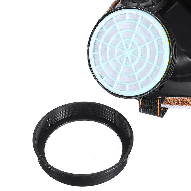 2 in 1 Gas Mask Double Filter Anti Gas Chemical Pesticide Respirator 300Hours Used