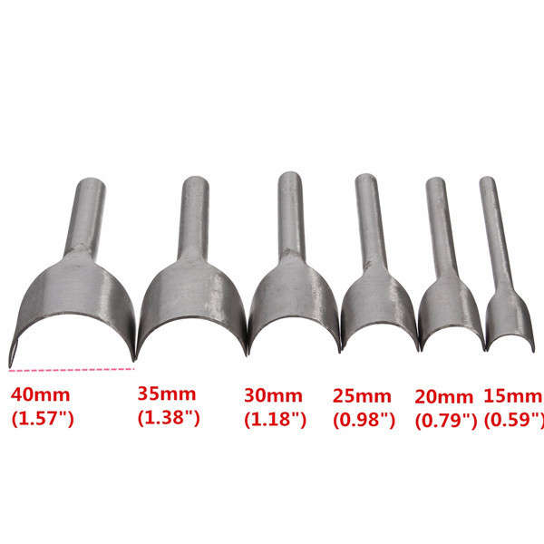6pcs Leather Craft Tools Half Round V Shaped Cutter Punch Tools