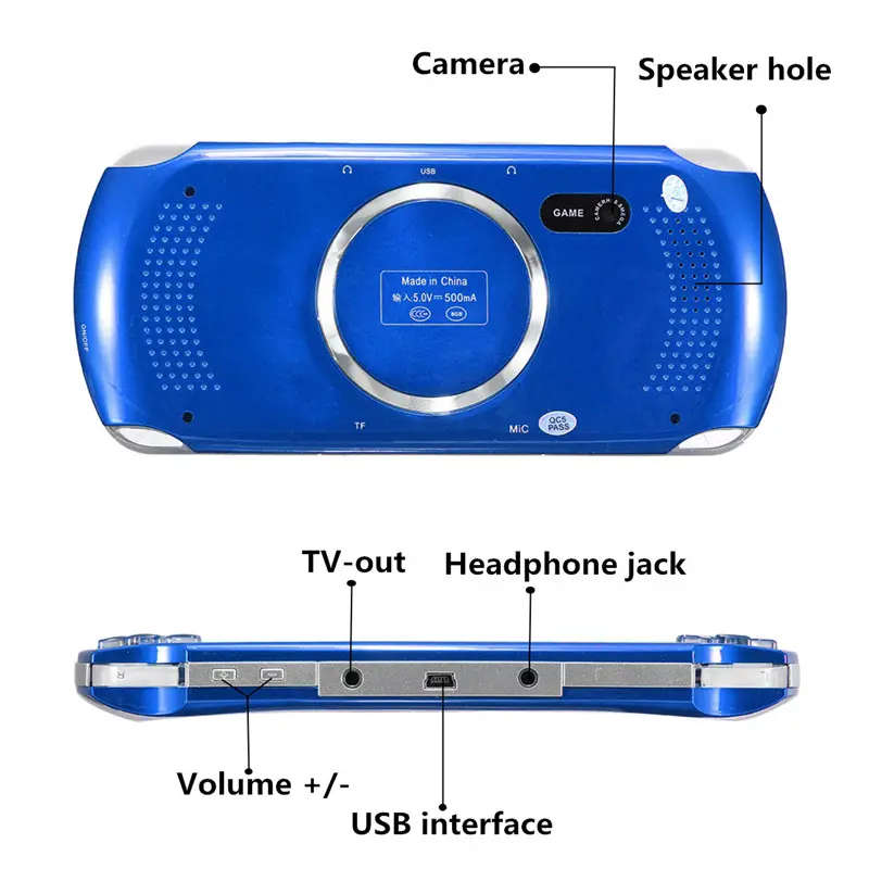 A15 Rechargeable 5.0 inch 8G Handheld Video Game Console MP4/MP5 Player Camera