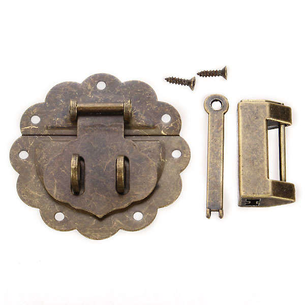 Jewelry Boxes Decorated Lock Ancient Antique Lock Horizontal Open Padlock   Buckle with Lace