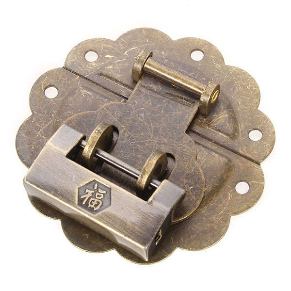 Jewelry Boxes Decorated Lock Ancient Antique Lock Horizontal Open Padlock   Buckle with Lace