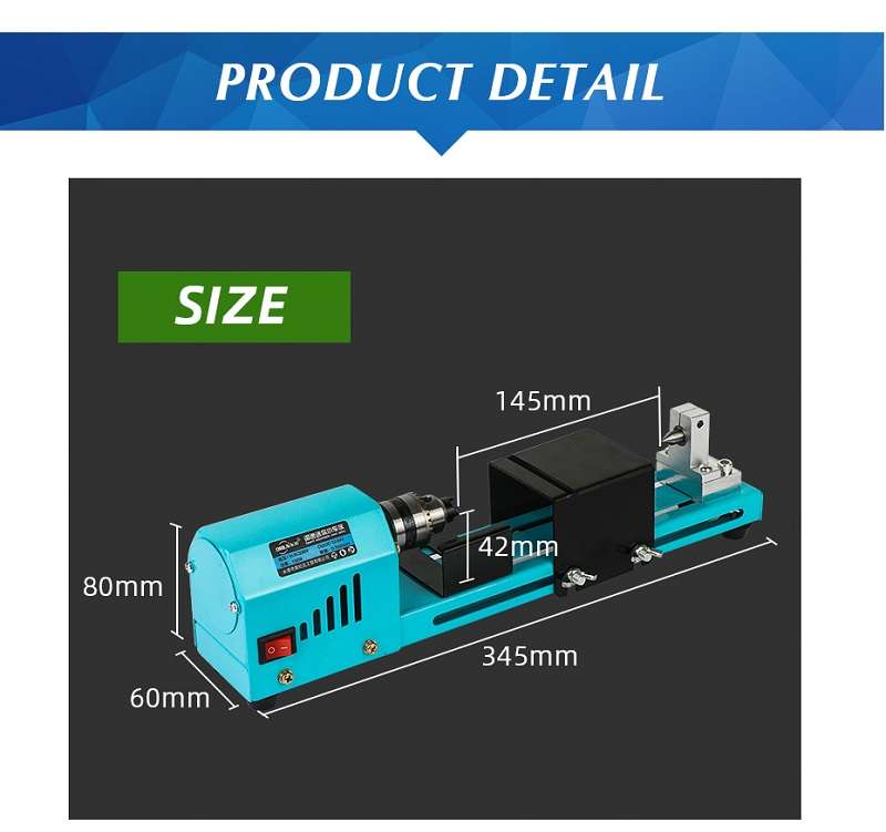 1 Set 150W 110-240V Mini Wood Lathe Machine Speed Adjustable Rotary Tool Lathe Grinding Polishing DIY Woodwork Tool