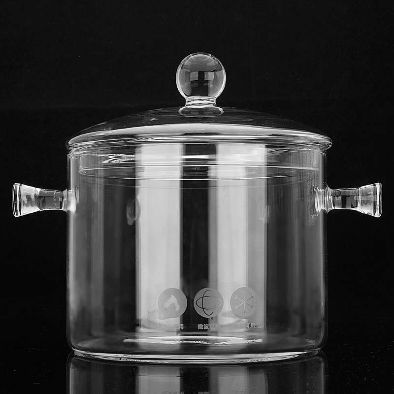 New 1.5/1.7L Resistant Clear Glass Cooker Pot Soup Heat Bowl Food Milk Cooker Tool Heating Kit