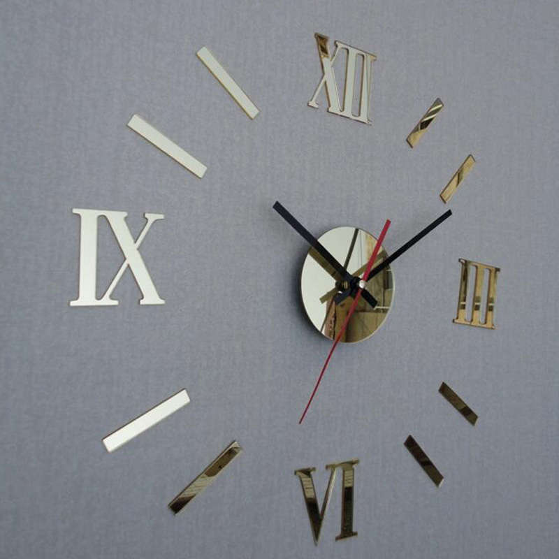 Honana DX-X5 Creative 3D Acrylic Mirror Wall Sticker Quartz Clocks Watch