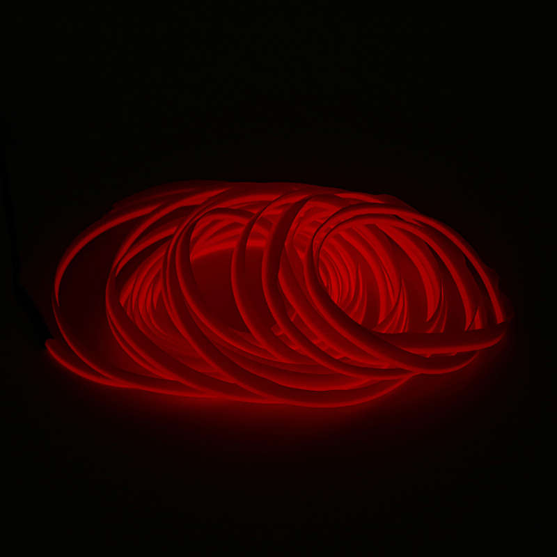 DC12V LED Car Interior Atmosphere Glow EL Wire Neon Strip Light Rope Tub