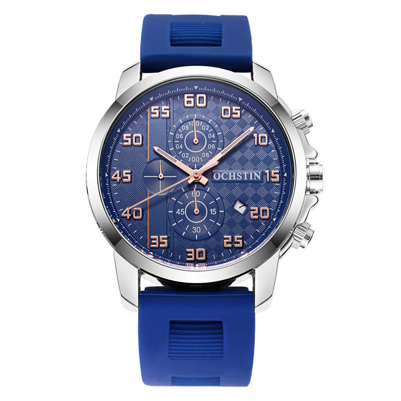 New OCHSTIN GQ080 Bussiness Style Male Wristwatch Silicone Band Analog Sport Qua