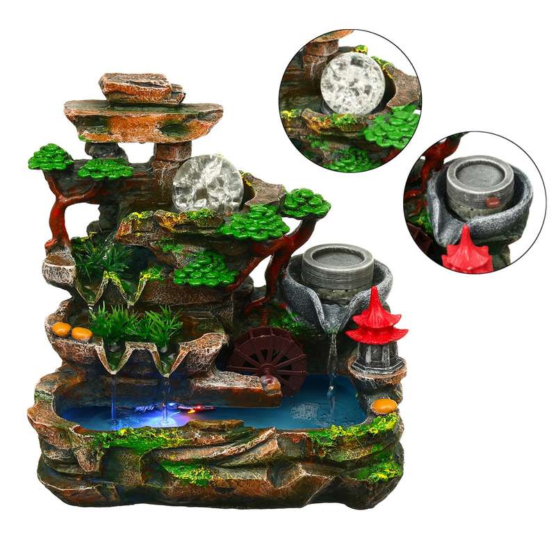 Calming Fountain Water Feature Ornament Home Decor Relaxing Soothing Indoor...