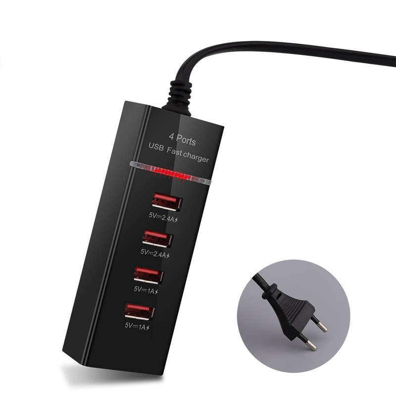 Bakeey 2.4A 4 Ports USB Fast Charger Wall Charger EU Adapter for Nokia X6 Xiaomi Mi A2 Pocophone F1