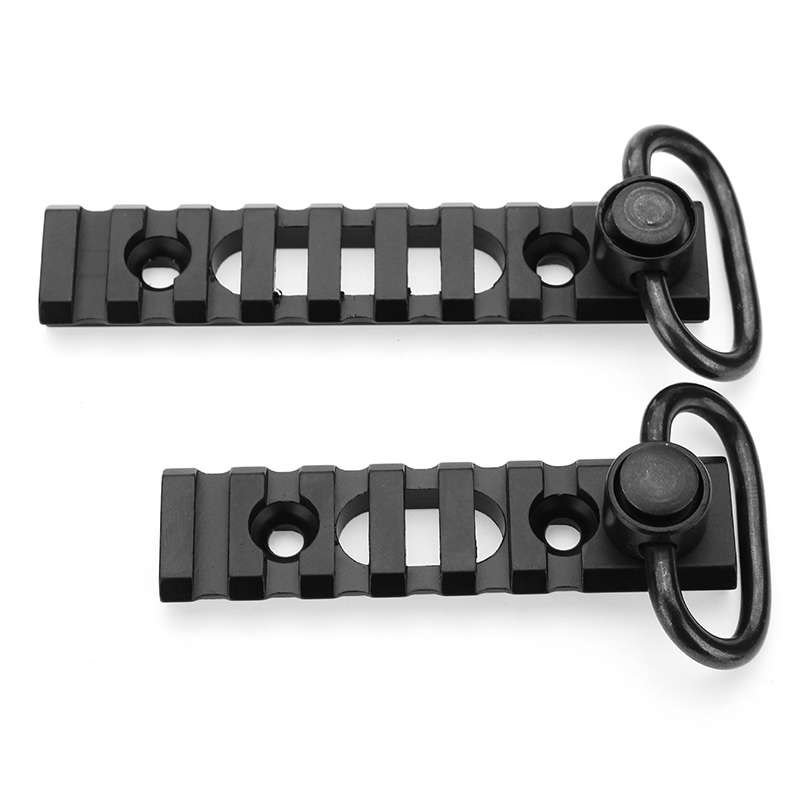 6-Slot 8-Slot Keymod Picatinny Rail Section & Push Button QD Sling Swivel Socket Adapter C (Size #1)