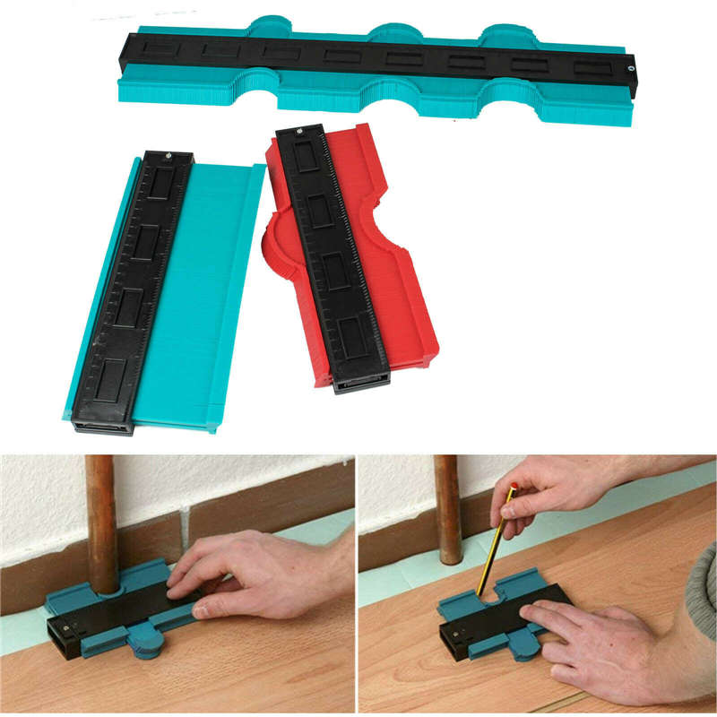 10'' Shape Contour Duplicator Profile Gauge Tiling Laminate Tiles Shaping Tool (Color Red)