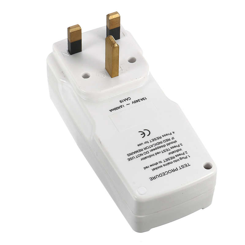 220V 13A RCD Safety Adapter Plug Power Circuit Breaker Socket Test Reset