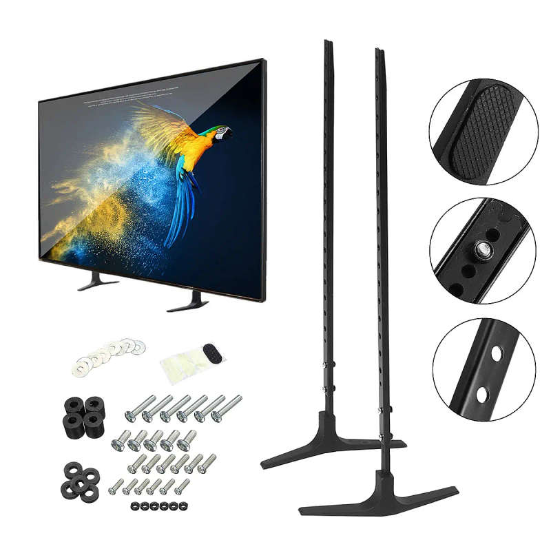 Universal TV Support Stand 32-55inch Base Plasma LCD Flat Screen Table Top Pedestal Mount 