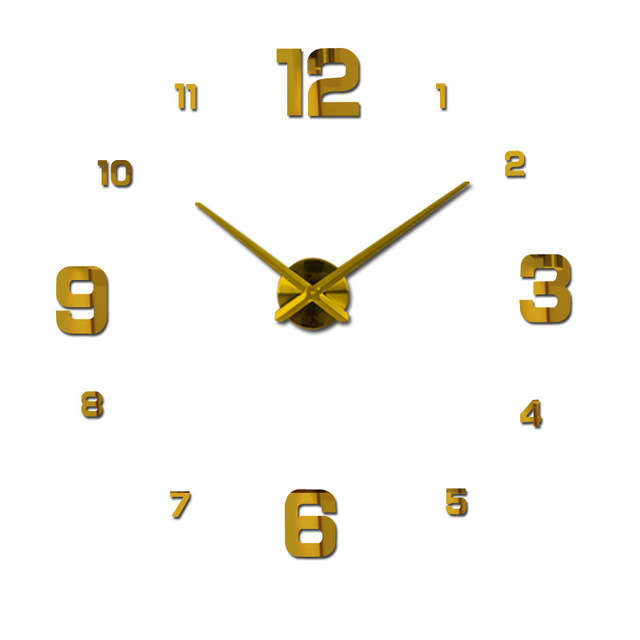 New Acrylic Mirror Clock Creative Diy Wall Clock Large Size Decorative Wall Clock Stereo Wall