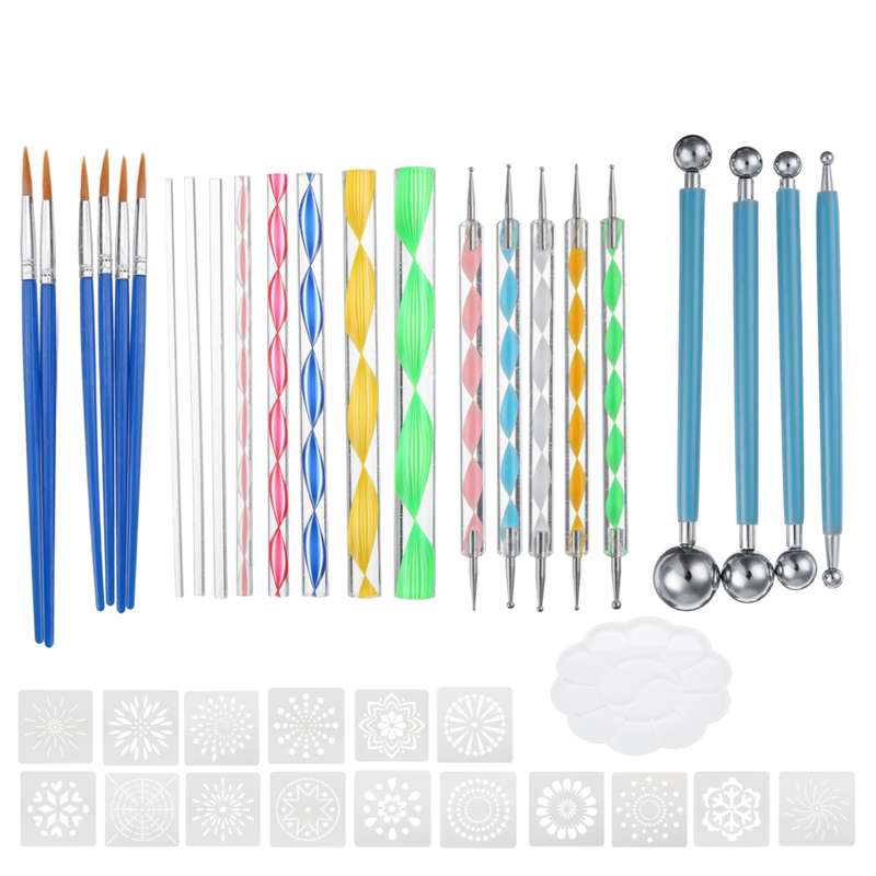 40Pcs Mandala Dotting Tools Set Rock Painting Kit Nail Art Pen Paint
