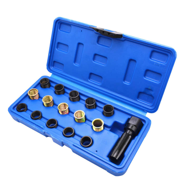 16Pcs Vehicle Spark Plug Tap Automobiles Steel Maintance Auto Thread Repair Kit