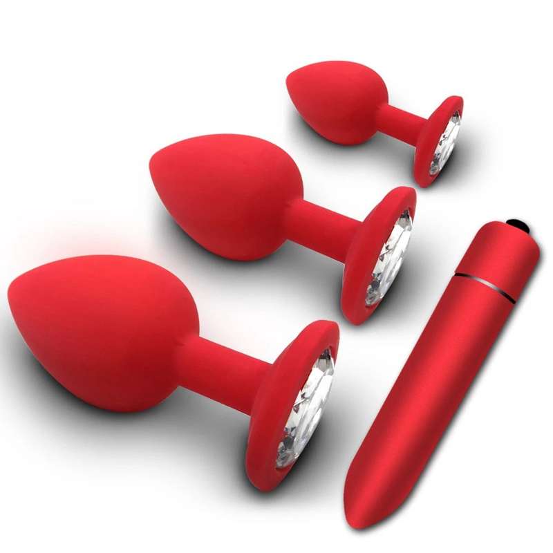 4pcs Soft Silicone Anal Butt Plug Prostate Massager Adult Gay Products Anal Plu