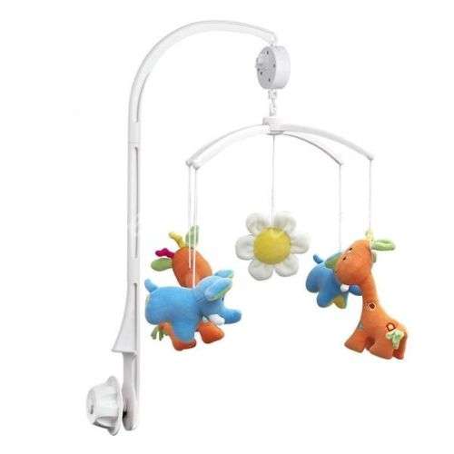 Baby Crib Mobile Bed Bell Toy Holder Arm Bracket + Clockwork Movement Music