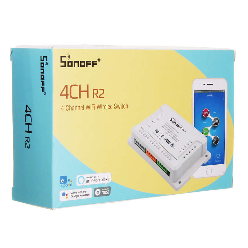SONOFF 4CH R2 4 Channel 10A 2200W 2.4Ghz Smart Home WIFI Wireless Switch