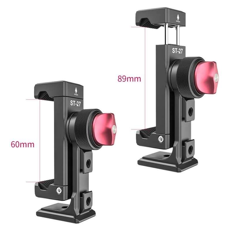 Ulanzi ST-27 Iron Man IV 360 Rotatable Phone Clip Clamp Mount Holder with Cold Shoe for Mobile Phone