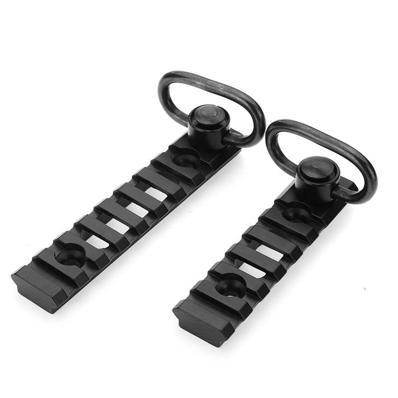 6-Slot 8-Slot Keymod Picatinny Rail Section & Push Button QD Sling Swivel Socket Adapter C (Size #1)