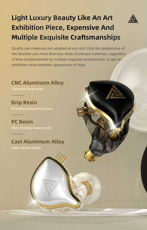 QKZ ZXD Dynamic In-Ear Earphones Monitor Metal Wired Earphone Noise Cancelling Sport Music Headphones with Detachable Cable