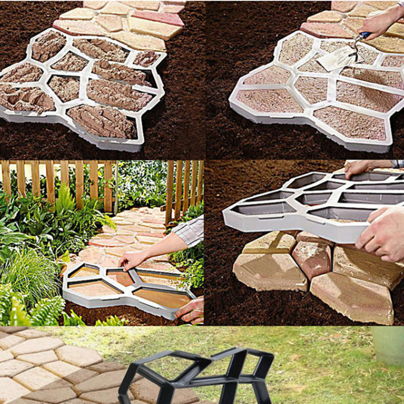 New DIY Concrete Paving Pavement Mould Mold Gardens Balconies Villas Path Walk Maker Gement Br