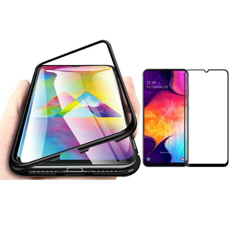 Bakeey Magnetic Adsorption Aluminum Alloy Tempered Glass Protective Case + Mofi 2.5D AGC Tempered Gl