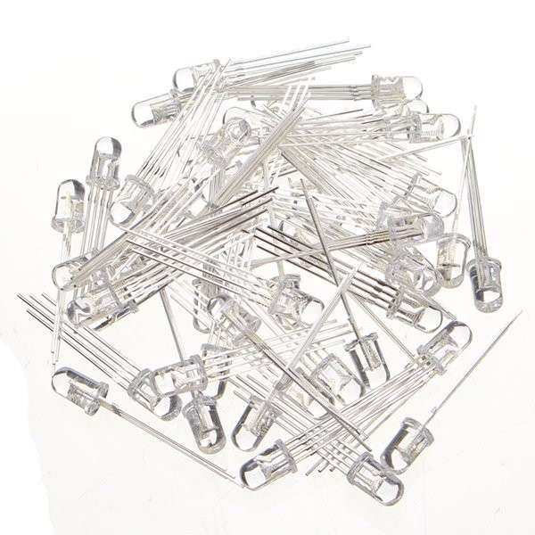 50pcs LED RGB Common Cathode 4-Pin F5 5MM Diode - Free Shipping