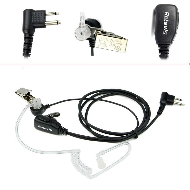 Retevis 2 Pin Ptt Mic Noise Reduction Covert Acoustic Tube Earpiece Headset For Motorola Hyt