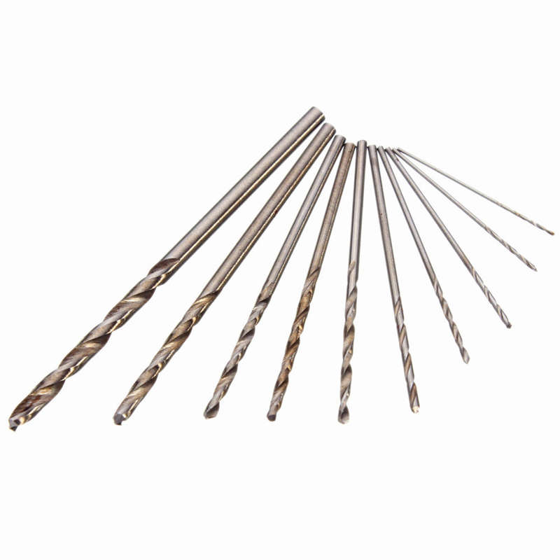 Drillpro Mini Aluminum Hand Drill with Keyless Chuck and 10 Twist Drills Rotary Tool