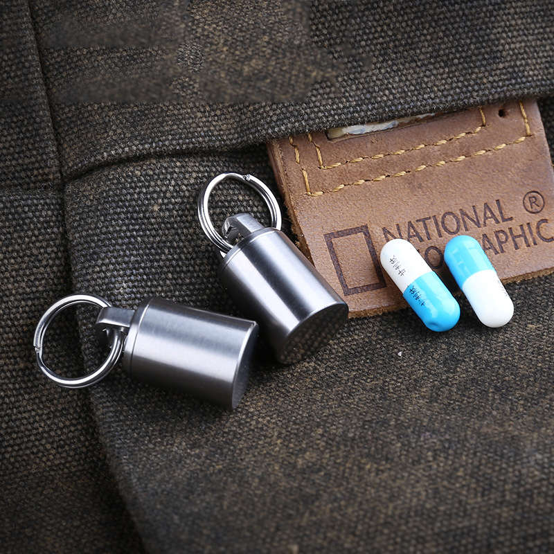 XANES Multifunctional Mini Medicines Storage Can EDC Sealed Capsule Titanium Waterproof Shell Contai