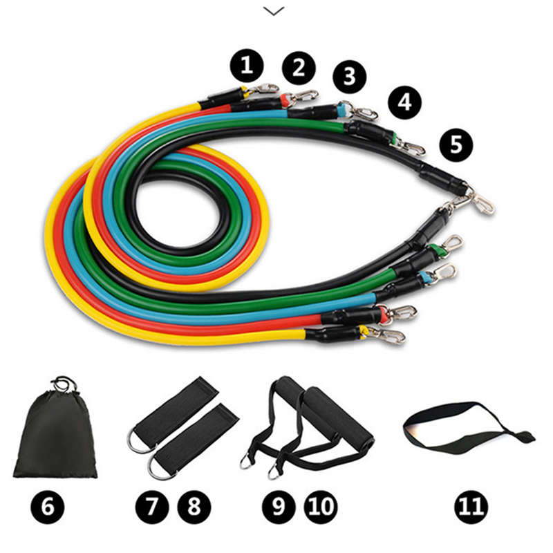 11PCS Resistance Bands Set Exercise Bands Legs Ankle Straps for Resistance Train