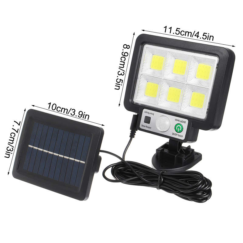 JX-F72 Bright COB White Solar LED Light With Solar Panel & Motion Sensor