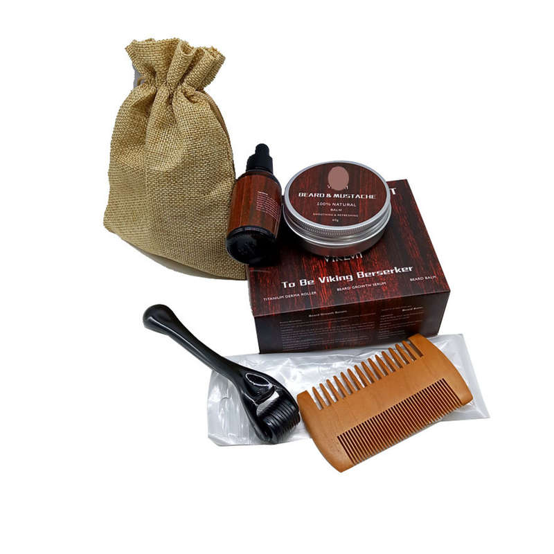 Beard Growth Kit Barber Hair Growth Nourishing Essential Oil Facial