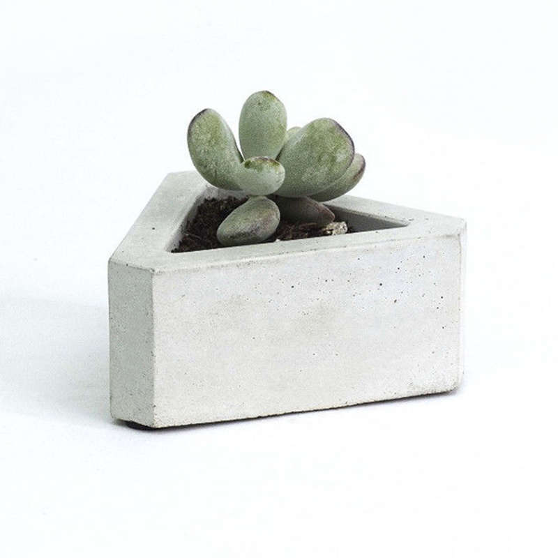 3D Flower Pot Silicone Mold Handmade Triangular Concrete Diy Succulent Plants Pot Making Mould