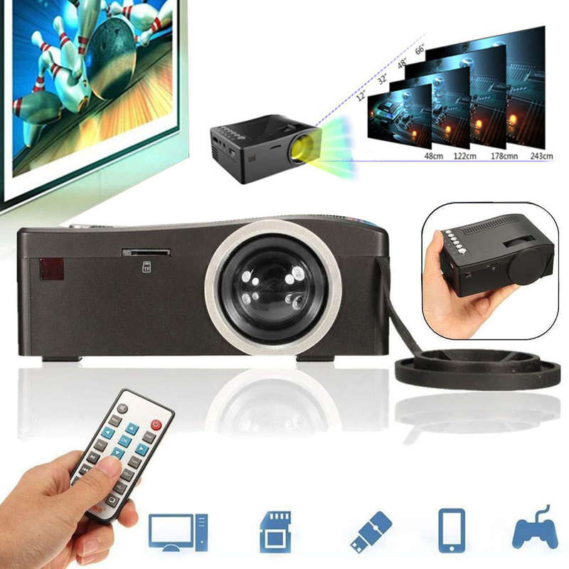 UNIC UC18 HD 400LM 1080P Mini LED Projector Multimedia Cinema USB TV HDMI Home Theater US