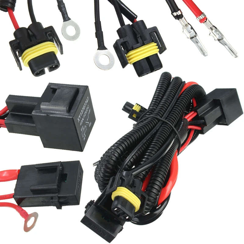 H11 880 Relay Wiring Harness For HID Conversion Kit Add-On Fog Lights LED DRL