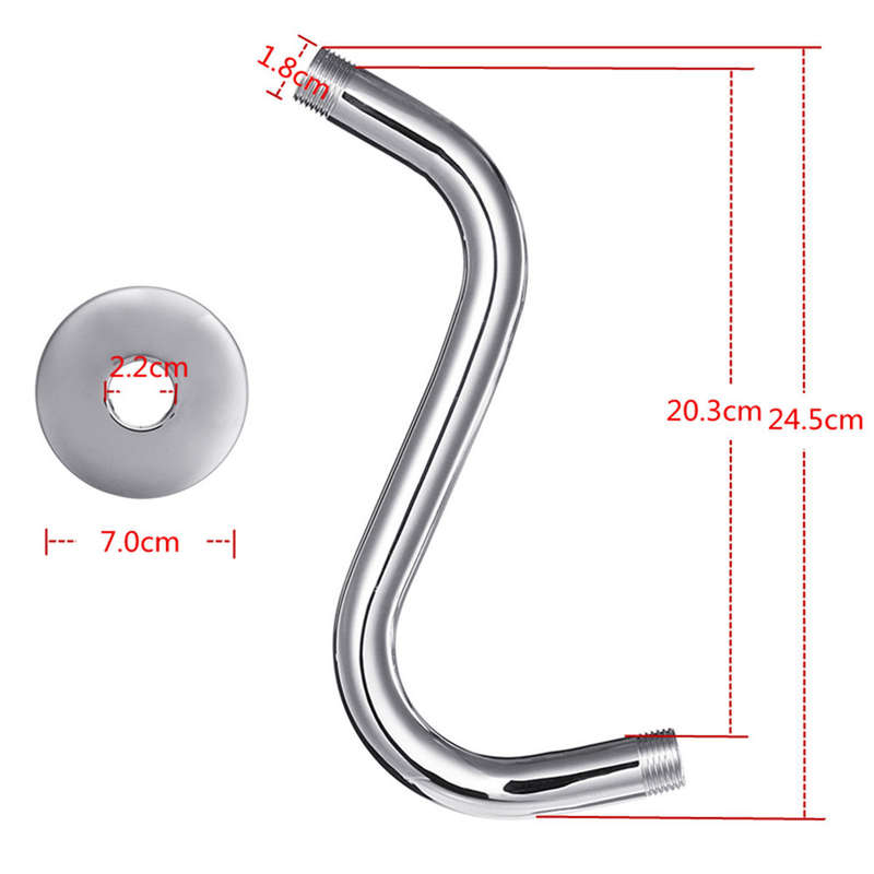 Stainless Steel High Rise Extension S-Curved Goose Neck Shower Extension Arm