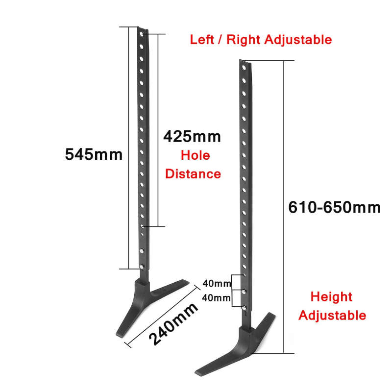 Universal TV Support Stand 32-55inch Base Plasma LCD Flat Screen Table Top Pedestal Mount 