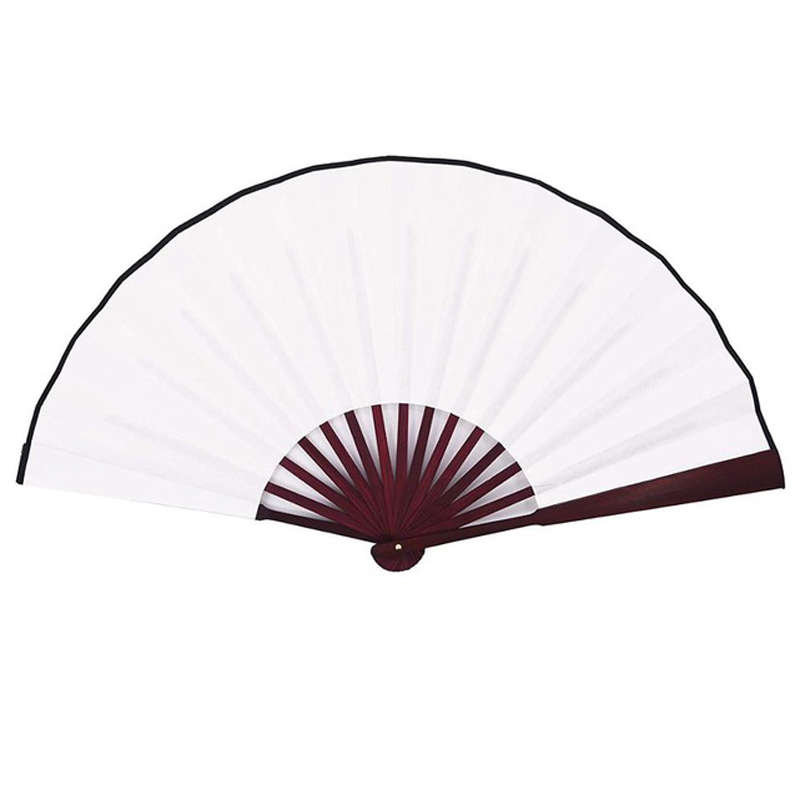8/10" Silk White Chinese Folding Fan Hand Wave Fan Wooden Bamboo DIY Craft Fan For Wedding Party Poc