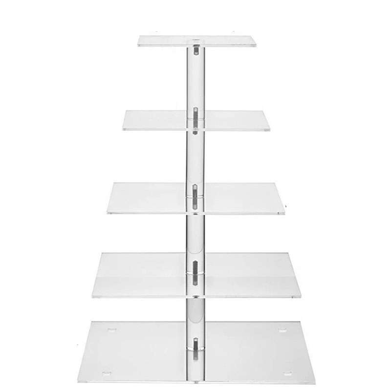 5 Tiers Cake Stand Acrylic Cake Display Stand Transparent Tray Cupcake Holder Wedding Birthday Cake