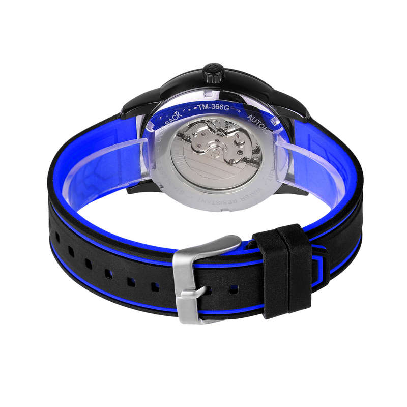 FORSINING FSG8203 Fashion Men Automatic Watch Creative Dial Leather Strap Mechanical Watch