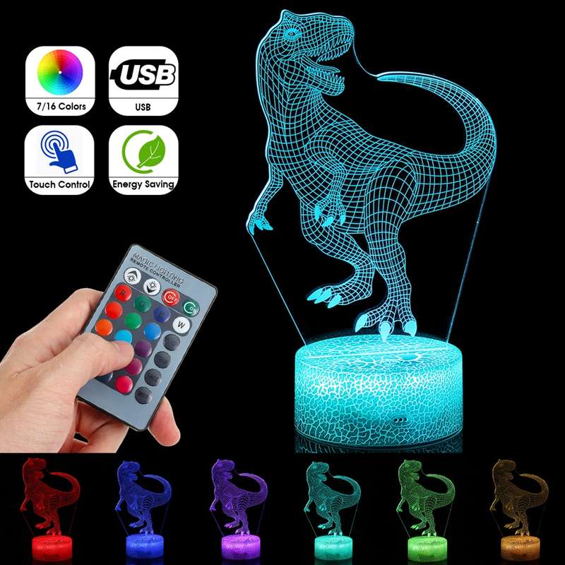 New 3D Illusion Night Light Touch Remote Control Home Decor Table Desk Sleeping
