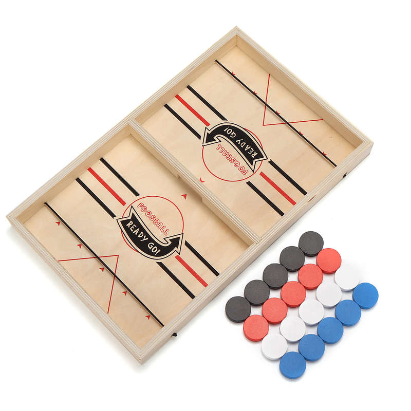 Wooden Chess Bouncing Hockey Puzzle Two-Player Parent-kid Interactive Board Gam