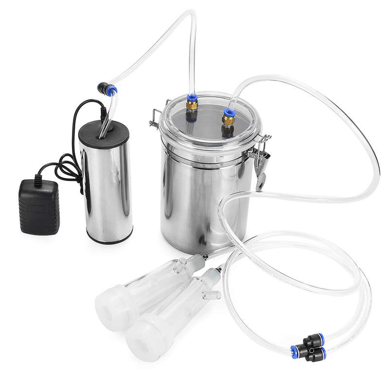 2L Stainless Steel Electric Ewe Milking Machine Vacuum Pump Milker AU/EU/US Plug