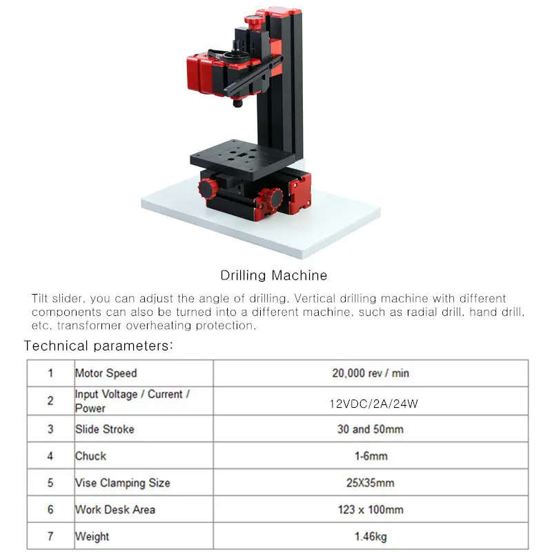 Raitool 8 In 1 Mini Multipurpose Machine DIY Woodwork Model Making Tool Lathe Milling MachineKit