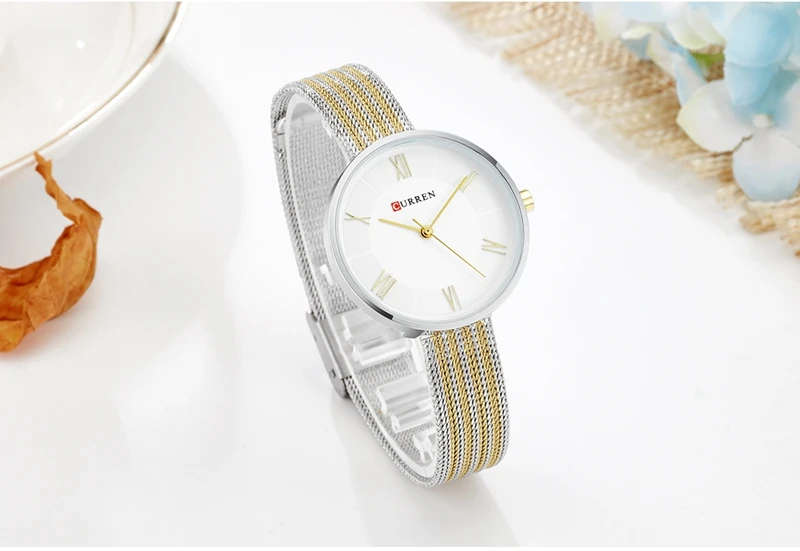 CURREN 9020 Casual Style Women Wrist Watch Stainless Steel Strap Quartz Watches